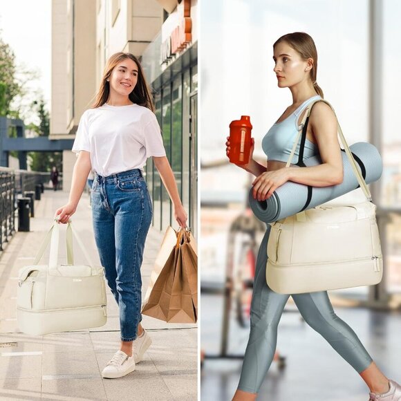 ETRONIK Gym Bag for Women Travel Duffel with Shoes Compartment Wet Pocket - Picture 6 of 8